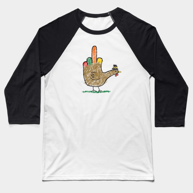 Thanksgiving Bird Baseball T-Shirt by ACraigL